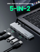 USB-хаб Ugreen 5-in-2 USB C Hub for MacBook Pro/Air Silver (CM251/60559) [72724] - изображение 2