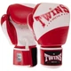Перчатки боксерские кожаные TWINS BGVL10 VELCRO 10 унции белый-красный - изображение 2