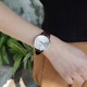 Жіночий наручний годинник зі шкіряним ремінцем CASIO LTP-VT01L-7B2 Срібло\Темно-бордовий - зображення 3