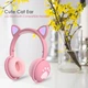 Детские беспроводные Bluetooth наушники "CAT" ВК-1 с кошачьими ушками и LED подсветкой Розовый - изображение 3