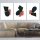 Модульна картина Холстович Shapes of Abstract 225х100 см. Картина Форми абстракції для вітальні, спальні, кухні, коридору, офісу, кафе, інтер'єру - зображення 4