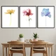 Модульна картина Холстович Watercolor flowers 225х100 см. Картина в стилі мінімалізм Акварельні квіти у вітальню, спальню, кухню, офіс, інтер'єрна - зображення 3
