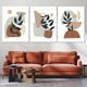 Модульная картина Холстович Plants and Shapes 90х40 см. Интерьерная картина абстракция для гостиной, спальни, кухни, офиса - изображение 3