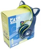 Бездротові дитячі навушники CAT EAR YW-018 з котячими вушками з підсвічуванням MP3 MicroSD FM-радіо синій - зображення 1