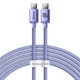 Кабель для швидкого заряджання Baseus Crystal Shine Series Type-C to Type-C 100W 2m Purple (CAJY000705) - зображення 1