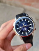 Мужские наручные часы Casio MTP-E505-2A Серебро с черным\синий экран - изображение 1