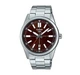 Кварцевые Мужские наручные часы Casio MTP-VD02D-5E Серебро\бордовый экран - изображение 2