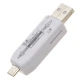 Картридер для переноса данных microSD + OTG USB - MicroUSB в уп. Белый - изображение 1