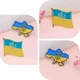 Патріотичний прапор України значок з гербом тризуб і карта України пін металевий синьо - жовтий - зображення 3
