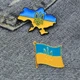 Патріотичний прапор України значок з гербом тризуб і карта України пін металевий синьо - жовтий - зображення 10