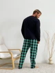 Домашня піжама для чоловіків COSY із фланелі (штани+лонгслив) XL зелено/чорний F200P+L02 - зображення 2
