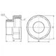 Футорка (перехідник) латунна Thermo Alliance Forte 1" × 3/4" ВН, посилена, нікельована, PN40 - изображение 2
