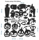 Декор Хелловін Наклейки Ніч Halloween (тикви відьма привиди череп кажани) глянець набір 970х1500 мм - зображення 2