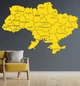 Наклейки на шпалери Сучасна однокольорова мапа України (велика мапа міста області) матова 1400х950 мм - зображення 1