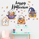 Виниловые наклейки декор Happy Halloween (котелки конфеты тыквы чудовища Хэллоуин) глянец набор 970х575мм - изображение 2