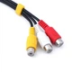 Кабель аудио стерео SUNROZ 3.5 мм Male TRRS - 3 x RCA Female тюльпан, 23 см (A-48477) - изображение 6
