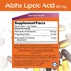 Альфа-ліпоєва кислота NOW Foods ALA 600 mg 120 Veg Caps - зображення 2