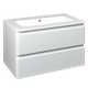 0021120W FLY Тумба 80 з раковиною, білий глянцевий колір (2пак) - изображение 2