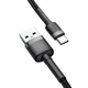 Кабель Baseus cafule cabel USB для Type-C 2A 3m (CATKLF-UG1) Gray+Black - зображення 6