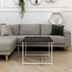 Стіл журнальний Квадро М Adore Decor Білий + Вугільний камінь (метал/ламінована ДСП) (QUwM-dB) - зображення 1