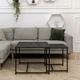 Комплект журнальних столів Квадро M + S Adore Decor Чорний + Вугільний камінь (метал/ламінована ДСП) (MObK-dB) - зображення 1