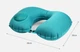 Карманная надувная подушка для путешествий SUNROZ Inflatable Pillow со встроенным насосом Бирюзовый (SUN6305) - изображение 2