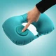 Карманная надувная подушка для путешествий SUNROZ Inflatable Pillow со встроенным насосом Бирюзовый (SUN6305) - изображение 3