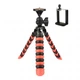 Трипод / Гибкий штатив для телефона, камеры, GoPro с уровнем Alitek Flexible H30 Black / Red + держатель (A-620810) - изображение 1