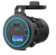 Врезная авто USB розетка для зарядки ноутбука 65W QC 3.0+PD Type-C с кнопкой вместо прикуривателя - изображение 1