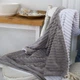 Плед-покрывало двухсторонний MinkyHome 100% плюш 160х180 см.Белый-Серый - изображение 1