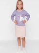 Детский комплект (джемпер + юбка) для девочки Trendyol TKDAW23AU00006 103 см Rose (8683047156194) - изображение 2