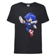 Футболка детская Соник заносит ногу (SONIC) черная (snc blc-03) 104 см - изображение 1