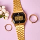 Наручные часы Casio A159WGED-1EF Черные с золотистым - изображение 1
