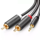 Кабель аудио UGREEN 3.5 mm to 2RCA стерео разветвитель PVC 3М Grey (AV102) - изображение 1
