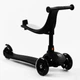 Самокат-велобег 3в1 Best Scooter колеса PU со светом, сидение, родительская ручка. Black (106695) - изображение 4
