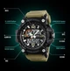 Тактичний військовий годинник Skmei Premium 56838 (Серія Military) Чорний із зеленим ременем хакі койот - зображення 4