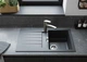 Мийка кухонна HansgroheS52, граніт, прямокутник, з крилом, 840х480х190мм, чаша - 2, накладна, S520-F345, чорний графіт (43356170) - изображение 4