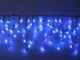 Гирлянда бахрома светодиодная 3х0,70 м 120 LED с переходником прозрачный провод от сети синяя - изображение 1