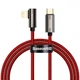 Кабель Baseus Legend Series Elbow Fast Charging Type-C to Lightning 20W (1m) red - зображення 1