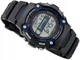 Мужские стильные наручные часы Casio Collection W-S210H-1A с хронографом Черные\синий - изображение 3