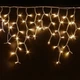 Гірлянда бахрома світлодіодна 3х1м 120 LED з перехідником прозорий провід від мережі тепла біла - зображення 1