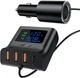 Автомобільний зарядний пристрій Acefast B8 Digital Display Car HUB Charger Black (AFB8) - зображення 1