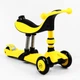 Самокат-велобег 3в1 трехколесный Best Scooter, колеса PU со светом, амортизаторы, родительская ручка. Yellow (105637) - изображение 4