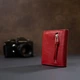 Женский кожаный стильный кошелек GRANDE PELLE Leather Wallet 11365 Красный - изображение 6