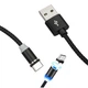 Кабель магнитный USB Type-C MicroUSB Lightning 3в1 360 2м нейлон - изображение 2