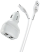 Адаптер автомобільний HOCO Micro USB Cable Leader Z36 2USB 2.4A White - зображення 1