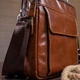 Сумка мужская кожаная Vintage 14835 Коричневая - изображение 12