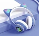 Наушники Bluetooth MDR CAT ear VZV-23M 7805 с подсветкой синие - изображение 2