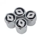 Набор колпачков на ниппель для автомобиля Renault SUNROZ Caps Short Silver Рено 4 штуки (A-67015) - изображение 1