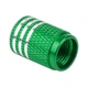 Защитные Набор колпачков на ниппель для автомобиля SUNROZ Caps 3Stripes Green/Silver 4 штуки (A-67183) - изображение 3
